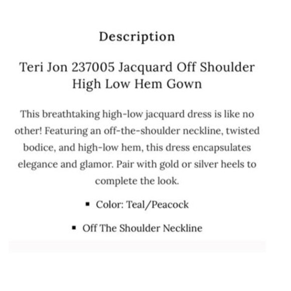 NWOT Rickie Freeman for Teri Jon Off the Shoulder Floral High Low Dress - Picture 4 of 10